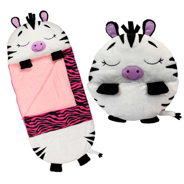 Happy Nappers: Pillow & Sleepy Sack: Large - Zinnia Zebra -7+